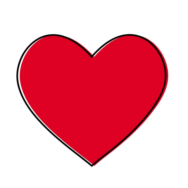 Rote Herzen Lieben Romatische Leidenschaft Ikone Isolierte Und Flache Abbildung — Stockvektor