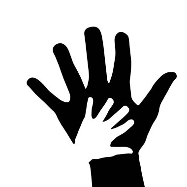 Yemek Servisi eller kavramı, anne-baba ve bebek eller simgesini, hisse senedi vektör çizim