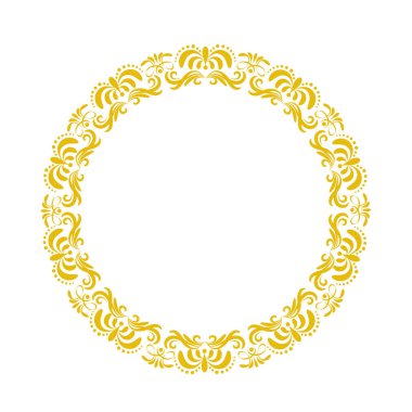 Dekoratif çerçeve. Zarif vektör öğesi tasarım Doğu tarzı, metin için bir yer için. Altın dış çiçek kenarlık. Dantel resmi davetler ve tebrik kartları için