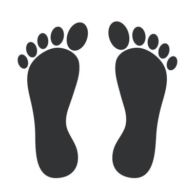 Ayak yazdırma simgesi. Ayakları üzerine beyaz meseleye. Hisse senedi vektör çizim