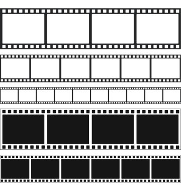 Şeritler film ve pul koleksiyonu, hisse senedi vektör çizim