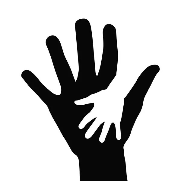 Helfende Hände Konzept Eltern Und Baby Hände Symbol Aktienvektor Illustration — Stockvektor