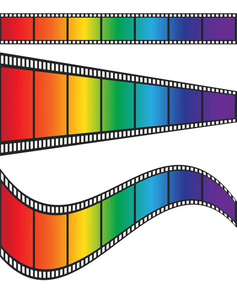 Cimena Filme Fita Colorido Arco Íris Design Estoque Vetor Ilustração — Vetor de Stock