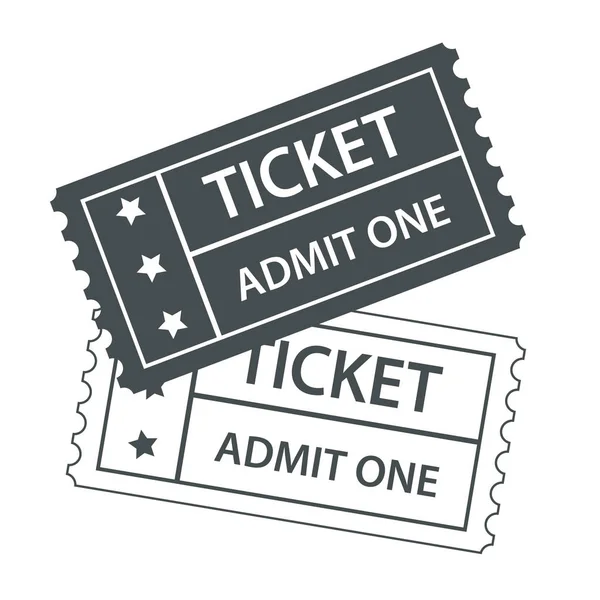 Two Cinema Tickets Black White Design Stock Vector Illustration — Stock Vector