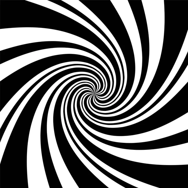 Fond Illusion Optique Spirale Noir Blanc Illustration Vectorielle Stock Monochrome — Image vectorielle
