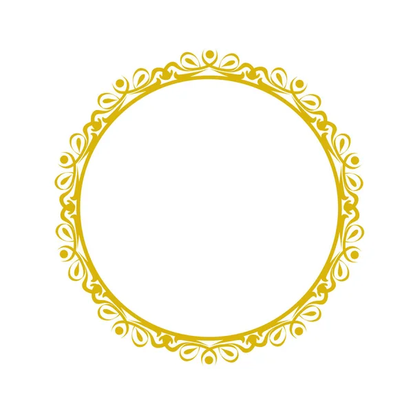 装饰框架 优雅的金色矢量元素圆边框白色 股票矢量插图 — 图库矢量图片