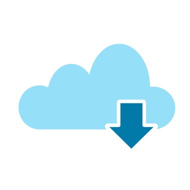 Download Icon, bilgisayar iletişim kavramı, hisse senedi vektör çizim bulut