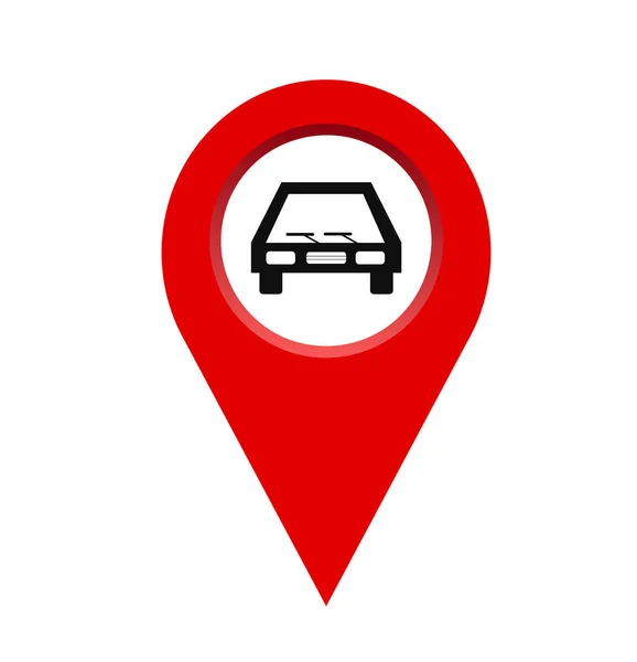 Pin Location Car Isolated Icon Design Vector Illustration Graphic Stock — Stock Vector