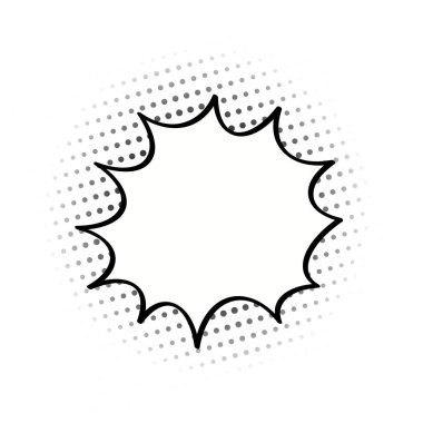 Çizgi film, çizgi roman konuşma balonları, boş iletişim bulutlar Pop sanat tarzı yarı ton nokta arka plan ile. Vektör çizim çizgi roman kitabı, sosyal medya afiş, promosyon malzemesi için