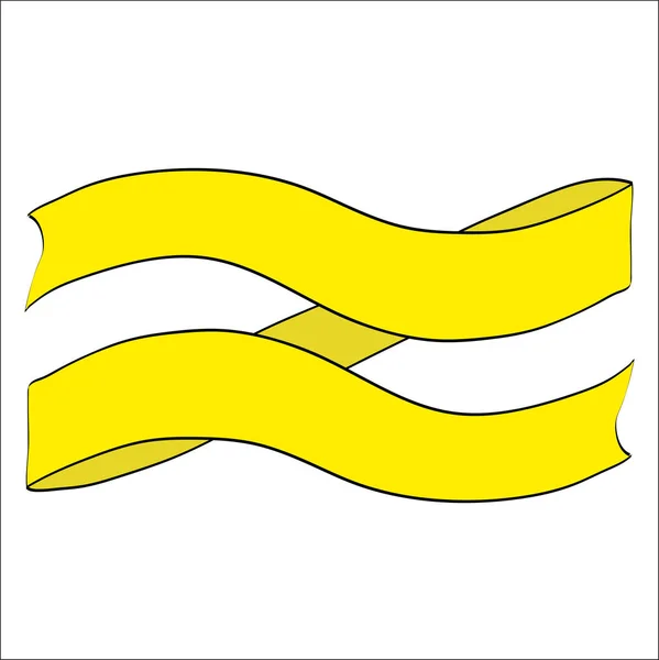 Παλιά Καρτούν Κίτρινη Κορδέλα Banner Στο Λευκό Για Σχεδιασμό Σας — Διανυσματικό Αρχείο