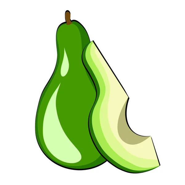 Avocado Gemüse Cartoon Stil Für Ihr Design Vektor Illustration Auf — Stockvektor