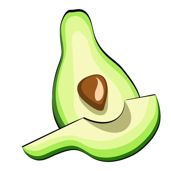 Avocado Plantaardige Cartoon Stijl Voor Ontwerp Vectorillustratie Witte Achtergrond Eps — Stockvector