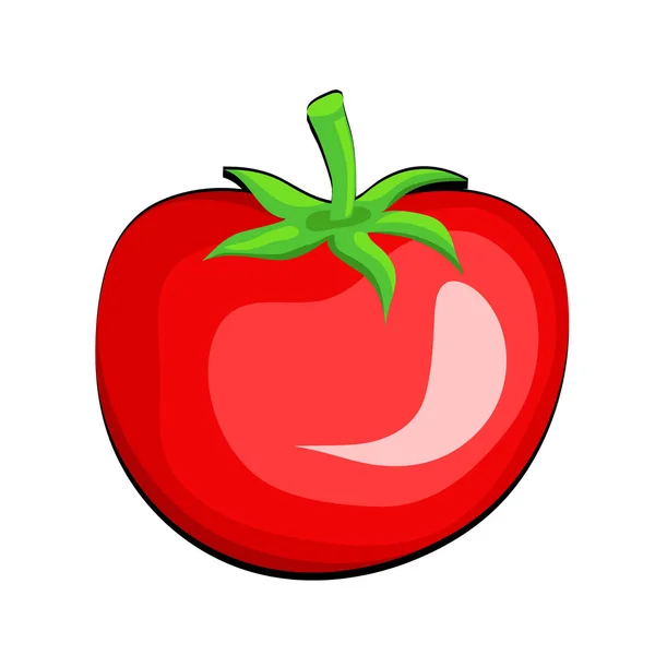 Vegetais Tomate Desenhos Animados Branco Desenho Mão Vetor Ilustração Eps — Vetor de Stock