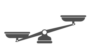 Ölçekler, düz tasarım, Terazi, beyaz arkaplanda izole edilmiş vektör illüstrasyonu