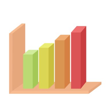 Beyaz, hisse senedi vektör çizim renkli istatistikleri barlar simgesine