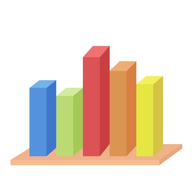 Beyaz, hisse senedi vektör çizim renkli istatistikleri barlar simgesine