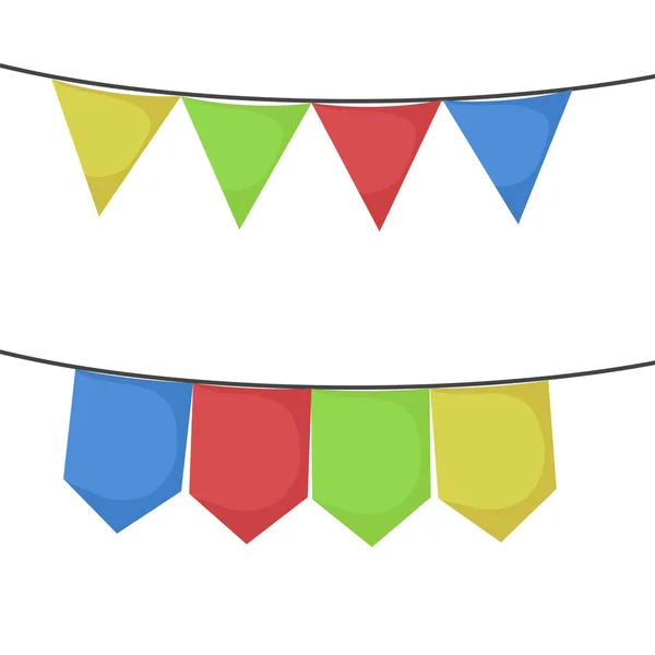 Fond Blanc Avec Des Festons Colorés Forme Triangle Gros Plan — Image vectorielle