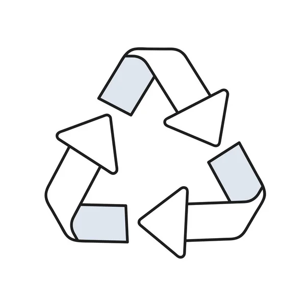 Simbolo Delle Frecce Riciclaggio Icona Isolata Bianco Illustrazione Vettoriale Stock — Vettoriale Stock