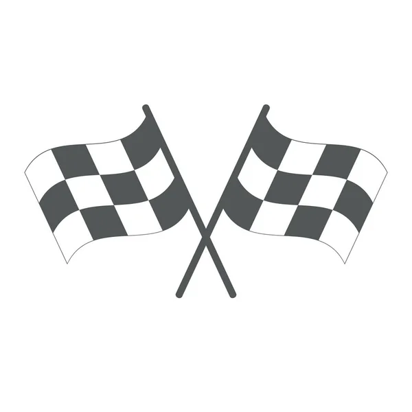 Cruzó Banderas Cuadros Icono Carrera Interfaz Usuario Final — Vector de stock