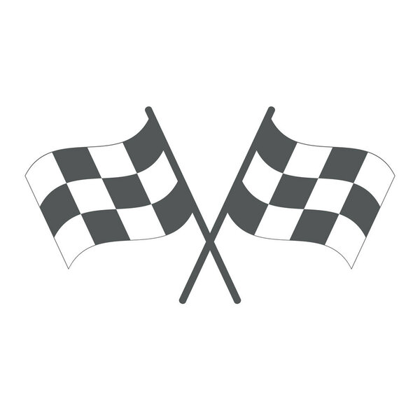 Crossed checkered flags. Finish user interface race icon