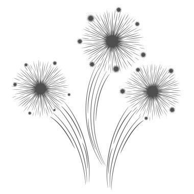 tatil kutlamak havai fişek tasarım simgesi beyaz, hisse senedi vektör çizim üzerinde