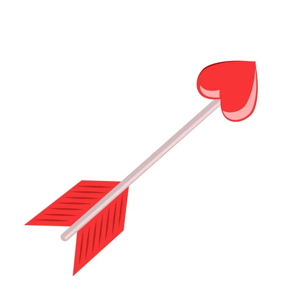 Strzałka Broń Czerwone Serce Symbol Ilustracja Wektorowa — Wektor stockowy