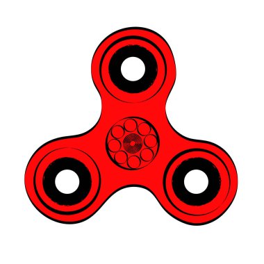 Beyaz üzerine kırmızı daire spinner. Spinner elle çizilmiş moda vektör çizim kıpır