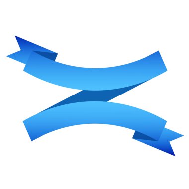 Beyaz arka plan üzerinde mavi bant illüstrasyon izole vektör şerit afiş düz