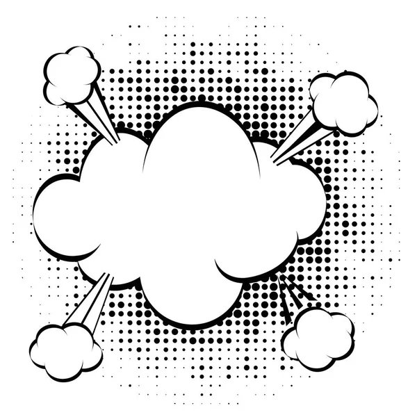 Çizgi film, çizgi roman konuşma balonları, boş iletişim bulutlar Pop sanat tarzı yarı ton nokta arka plan ile. Vektör çizim çizgi roman kitabı, sosyal medya afiş, promosyon malzemesi için