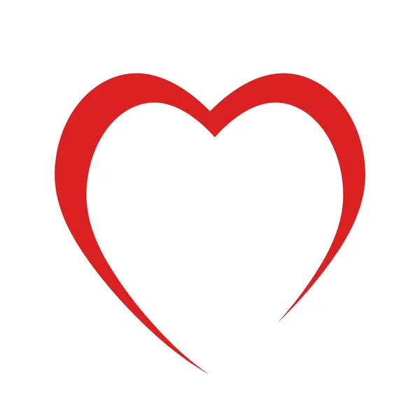Cuore Rosso Come Simbolo Amore Bianco Stock Icona Illustrazione Vettoriale — Vettoriale Stock