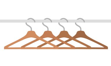 Beyaz, hisse senedi vektör illüstrasyon izole ahşap Giyim Askıları