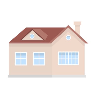 Konut konut yapı, banliyö özel house, kentsel veya kırsal manzara vektör çizim tasarım öğesi