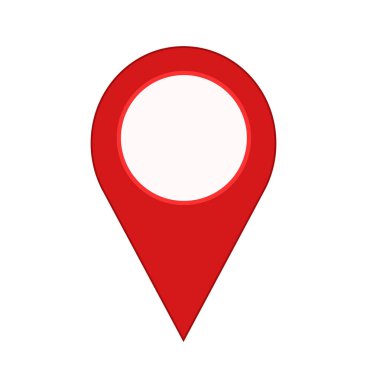 PIN konumu simgesi tasarım, vektör grafik illüstrasyon izole, 
