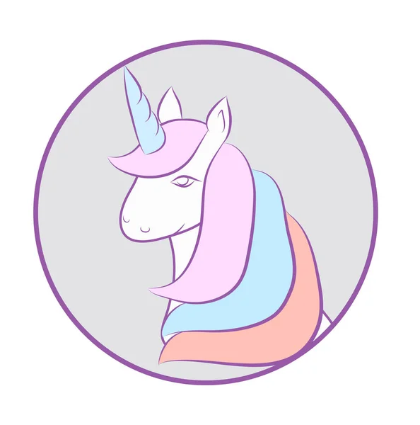 Hand drawing cartoon cute unicorn icon stock vector illustration — Stock Vector