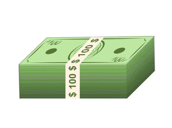 Balík dolarů, samostatný ikonu vektorové ilustrace design — Stockový vektor