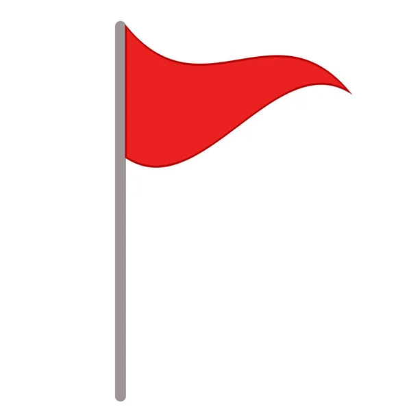 Röd flagg markör på vit, Stock Vector illustration — Stock vektor