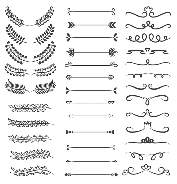 Divisori per ornamenti floreali. Vite disegnate a mano decorazione, floreale o — Vettoriale Stock