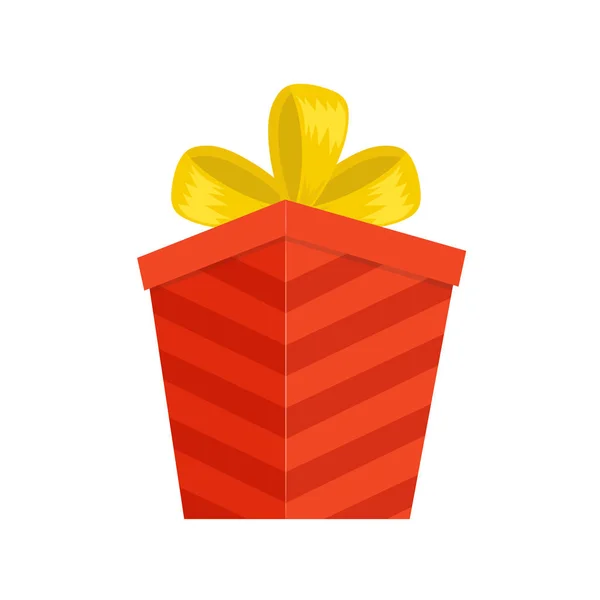 Caja de regalo roja de dibujos animados. Regalo de Navidad, caja de regalo y pr de Navidad — Vector de stock