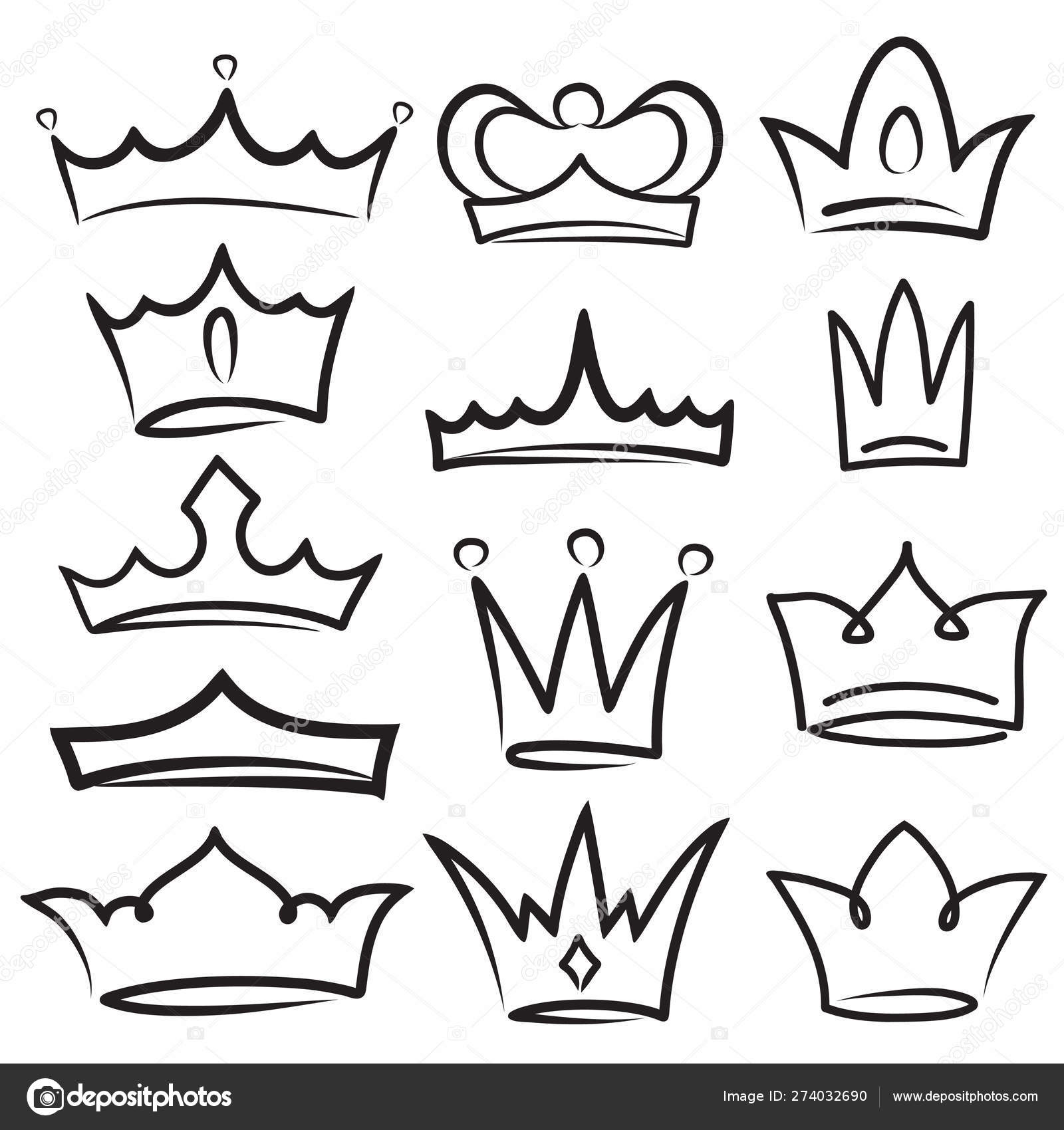 Sketch Crown Simple Graffiti Crowning Elegant Queen Or King Cr Stock Vector C Vovanivan 274032690