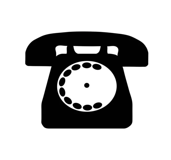 Черный телефон старый дизайн на белом фоне, фондовый вектор illustr — стоковый вектор