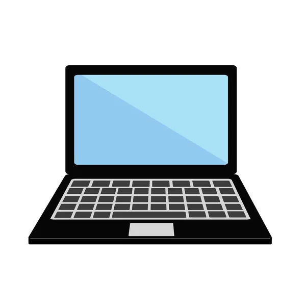 Computer portatile su disegno icona di sfondo bianco, stock vector il — Vettoriale Stock