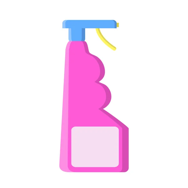분홍색 병 액체 클리너, 플랫 스타일 에 화이트, 스톡 — 스톡 벡터