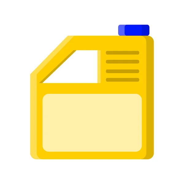 Žlutá může s tekutým čističem v plochém stylu na bílém, akciovém švec — Stockový vektor