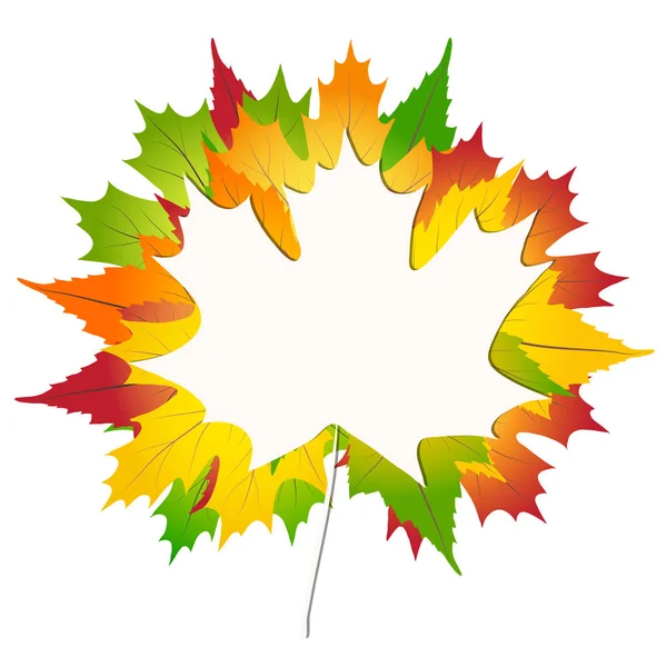 Feuilles d'érable d'automne colorées sur un papier blanc Retour à l'école bac — Image vectorielle