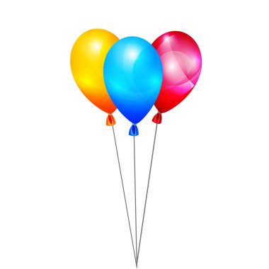 Beyaz tasarım için renk sıcak hava helyum balon Demet, stok