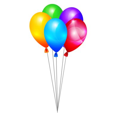 Beyaz tasarım için renk sıcak hava helyum balon Demet, stok