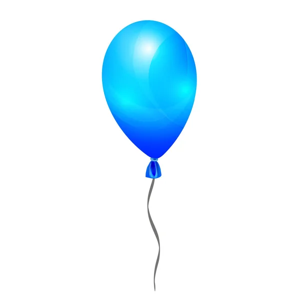 Ballon d'hélium à air chaud bleu pour la conception sur blanc, vecteur de stock il — Image vectorielle