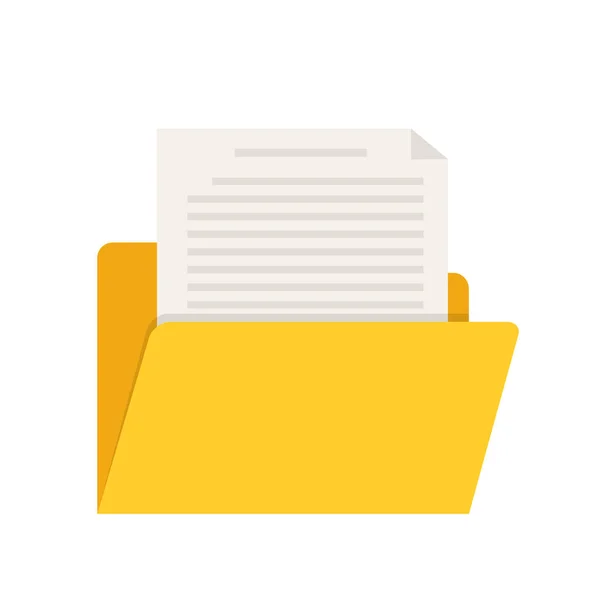 Dossier vide d'ordinateur d'enchaînement jaune pour la conception sur blanc, vect de stock — Image vectorielle