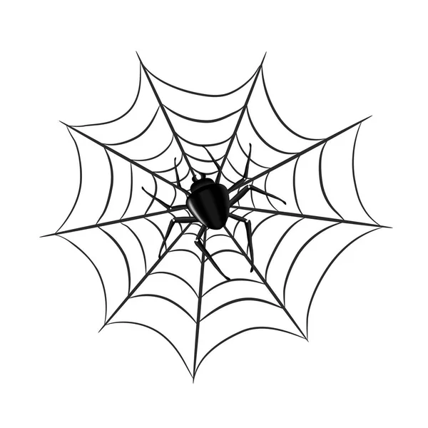 Aranha na web para halloween design cartão de saudação em branco, estoque —  Vetores de Stock