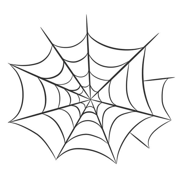 Teia de aranha para halloween design cartão de saudação no branco, estoque ve —  Vetores de Stock